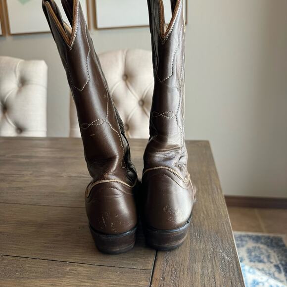 VTG Tony Lama Two Tone Lizard Wingtip Two Tone Cowgirl Rodeo Western Boots 6B - Picture 7 of 12